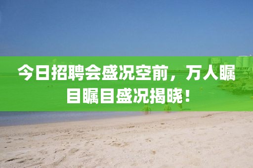 今日招聘会盛况空前，万人瞩目瞩目盛况揭晓！