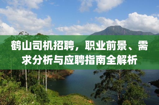 鹤山司机招聘，职业前景、需求分析与应聘指南全解析