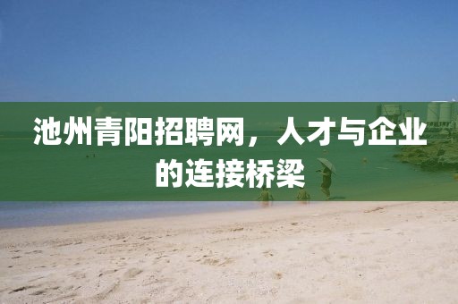 池州青阳招聘网，人才与企业的连接桥梁