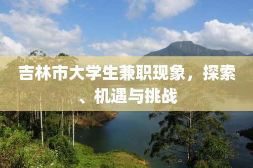 吉林市大学生兼职现象，探索、机遇与挑战